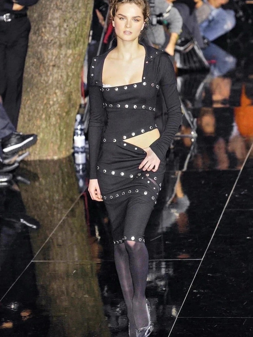 Dolce & Gabbana FW 2003 Runway Look 14 Convertible Snap Panel Dress, Black, IT 4